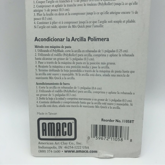 Amaco Non-Stick Portable Poly Roller Clay Sculpting Tool Crafting Craft Clear - Picture 3 of 9
